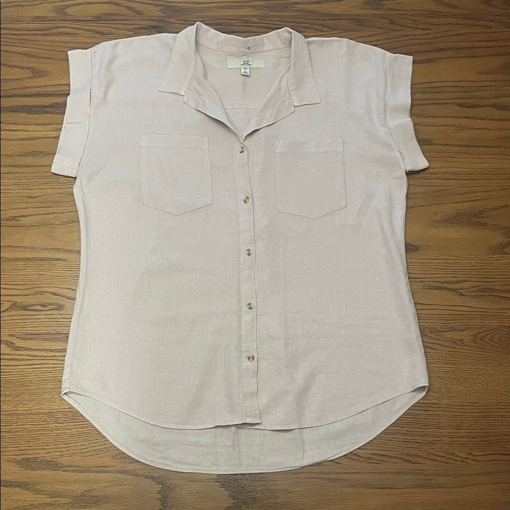 Thread & Supply Blush Pink Short-Sleeve Button-Up Shirt